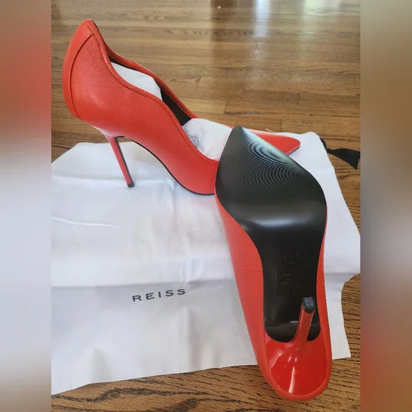 Reiss Women's Red Orange Bramley Stiletto 40 NWT - Picture 10 of 12